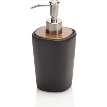 Dispenser per sapone mountain nero in ceramica, legno e metallo - Nero