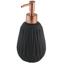 Axentia Chicago Dispenser di Sapone, Dolomite, Nero, Ø ca. 9 cm