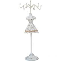 Longziming - Display Stand Jewelry Stand Metal Earring Bracelet Key Storage White Jewelry Holder Table Decoration Girl Mannequin Shape with Cute