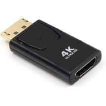 Displayport vers Hdmi Adaptateur, Adaptateur Compatible avec Ordinateur De Bureau/Pc De Bureau/Pc/Moniteur/HDTV, Adapté Aux éQuipements Displayport