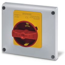 Scame - Interrupteur-sectionneur de manoeuvre d'urgence 32A 4P encastré couvercle 136x125mm jaune/rouge IK09 IP65
