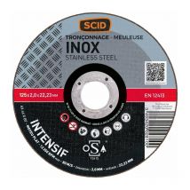 Disque à tronçonner Scid Diamètre 125 mm - Inox - Usage fréquent - Moyeu plat