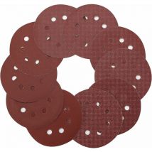 Disque abrasif 125 mm, 100 disques abrasifs 40/60/80/100/120/180/240/320/400/800 Taille de grain pour le ponçage/polissage/dérouillage (8 trous)