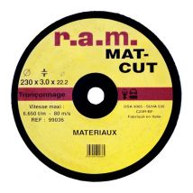 Disque abrasif mat-cut diamètre 125 x 2,5 mm pour tronçonnage RAM