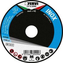 Disque de coupe pour metal Ø115 x 1,6 x 22 mm A60 sx Fervi MTP9115/1.6