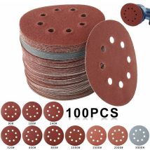 Disque De Ponage 100pcs ,disques Abrasifs 80/180/240/320/400/800/1000/1500/2000/3000 Grain Taille De 125mm Idéal Pour Polir/dérouiller Papier Abrasif 
