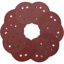 Disque de Ponçage 125mm, 100pcs Disques Abrasifs 40/60/80/100/120/180/240/320/400/800 Grain Taille pour Poncer/Polir/Dérouiller(8 trous)