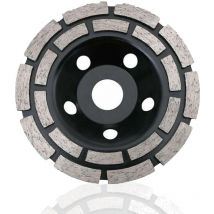Disque Diamant, Diamant à Meuler Béton 115 x 22,2 mm Double Rangée, Meule Diamantée Universelle pour Poncer Béton, Pierre, Granit Chape, Maçonnerie,