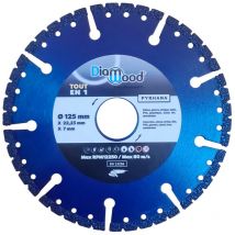 Disque Diamant Multi-Usage pour Tout Type de Matériaux - Lame Diamantée à Tronçonner - Meuleuse Disqueuse - 125 mm - Alésage 22,23 mm - Béton,