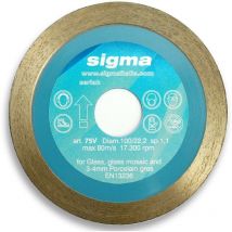 Disque diamantée Sigma 75V pour coupe à sec Ø100mm trou 22,2mm épaisseur 1,1mm