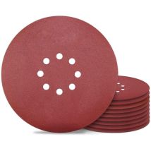Disque Ponçage 225 mm Disques Abrasif 8 Trous Grain 240 pour Ponceuse Murale Papier Abrasifs 20 pcs Debuns