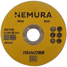 Disque à tronçonner 115mm pour le métal (115 x 1.0 x 22.2MM)
