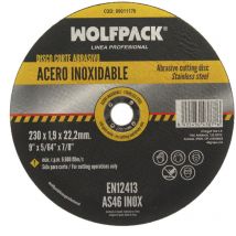 Disque de coupe abrasif en acier inoxydable 230x1,9x22,2 mm.