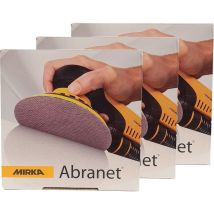 Disques abrasifs Abranet MIRKA ∅ 150 mm x150 - auto-agrippant, micro-perforée - Pack de 3 boites Épaisseur du grain: P 240 (Fin: Finition soignée)