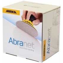 Abranet diamètre 125 mm Grip grain 320, couleur marron/blanc, boite de 50 Mirka abrasif Sarl