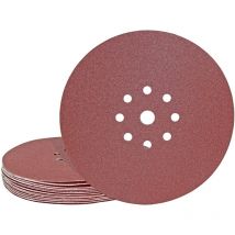 Fox Disques abrasifs auto-agrippants, 225 mm, 9 trous, p. Ponceuses à plâtre, Corindon normal (Lot de 25) G60 - Miotools