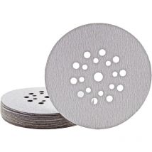 Shark Disques abrasifs auto-agrippants, 225 mm, 19 trous, p. Ponceuses à plâtre, Corindon normal (Lot de 25) G120 - Miotools