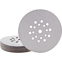 Shark Disques abrasifs auto-agrippants, 225 mm, 19 trous, p. Ponceuses à plâtre, Corindon normal (Lot de 25) G400 - Miotools