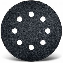 Black Disques abrasifs auto-agrippants, 125 mm, 8 trous, p. Ponceuses excentriques, Carbure de silicium (Lot de 50) G80 - Menzer