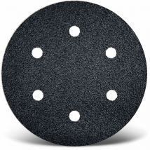 Black Disques abrasifs auto-agrippants, 150 mm, 6 trous, p. Ponceuses excentriques, Carbure de silicium (Lot de 50) G180 - Menzer