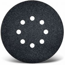 Black Disques abrasifs auto-agrippants, 150 mm, 8 trous, p. Ponceuses excentriques, Carbure de silicium (Lot de 50) G800 - Menzer