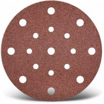 Red Disques abrasifs auto-agrippants, 150 mm, 17 trous, p. Ponceuses excentriques, Corindon normal (Lot de 25) G36 - Menzer