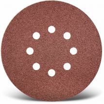 Red Disques abrasifs auto-agrippants, 150 mm, 8 trous, p. Ponceuses excentriques, Corindon normal (Lot de 25) G36 - Menzer
