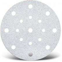 White Disques abrasifs auto-agrippants, 150 mm, 17 trous, p. Ponceuses excentriques, Corindon normal (Lot de 50) G60 - Menzer