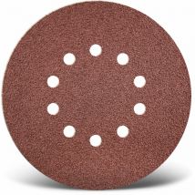 Red Disques abrasifs auto-agrippants, 225 mm, 10 trous, p. Ponceuses à plâtre, Corindon normal (Lot de 5) G80 - Menzer