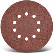Red Disques abrasifs auto-agrippants, 225 mm, 10 trous, p. Ponceuses à plâtre, Corindon normal (Lot de 5) G120 - Menzer