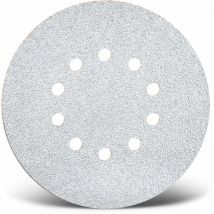 White Disques abrasifs auto-agrippants, 225 mm, 10 trous, p. Ponceuses à plâtre, Corindon normal (Lot de 5) G80 - Menzer