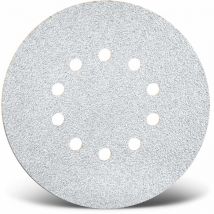 White Disques abrasifs auto-agrippants, 225 mm, 10 trous, p. Ponceuses à plâtre, Corindon normal (Lot de 5) G320 - Menzer