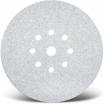 White Disques abrasifs auto-agrippants, 225 mm, 9 trous, p. Ponceuses à plâtre, Corindon normal (Lot de 5) G40 - Menzer