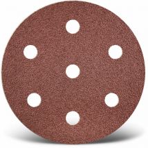 Red Disques abrasifs auto-agrippants, 90 mm, 7 trous, p. Ponceuses excentriques, Corindon normal (Lot de 50) G120 - Menzer