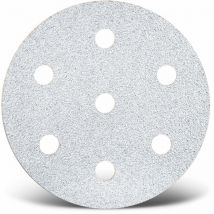 White Disques abrasifs auto-agrippants, 90 mm, 7 trous, p. Ponceuses excentriques, Corindon normal (Lot de 50) G120 - Menzer