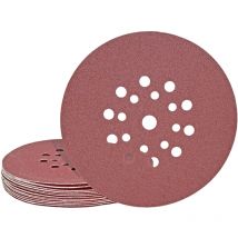 Fox Disques abrasifs auto-agrippants, 225 mm, 19 trous, p. Ponceuses à plâtre, Corindon normal (Lot de 25) G120 - Miotools