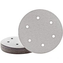Shark Disques abrasifs auto-agrippants, 225 mm, 6 trous, p. Ponceuses à plâtre, Corindon normal (Lot de 25) G240 - Miotools