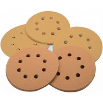 25PCS Disque abrasif de ponceuse /Papier de verre Tampons Abrasifs 8 Trous 125mm (60 + 80 + 120 + 150 + 240 )