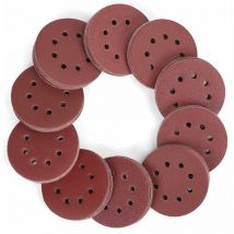 Disques de Ponçage 150 Pièces 125mm - Grain 60-600, 8 Trous, Pour Polissage et Finition