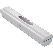 Wenko - Distributeur film alimentaire, distributeur papier aluminium, Perfect Cutter, Lame acier inox, Plastique, 38x5,2x6,7 cm, gris