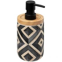 Distributore di sapone canvas nero e beige 400ml - 5five