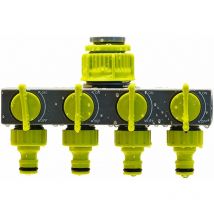 Dazzler - Distributeur 4 Voies réglable, Tuyau d'arrosage pour Tuyau de Robinet d'irrigation de Jardin Inverseur 4 Voies 1/2' ou 3/4', débit d'eau