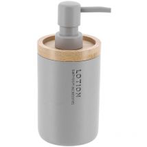 Distributeur a savon polyresine 280 ml - gris clair bambou Tendance
