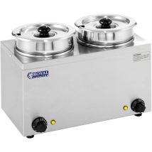 Distributeur a Soupe Bain Marie Inox Chauffe-Soupe 30 - 110 °c 2 Recipients