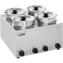 Royal Catering - Distributeur a Soupe Bain Marie Inox Chauffe-Soupe 30 - 110 °c 4 Recipients