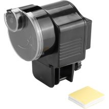 Distributeur automatique de nourriture d'aquarium non toxique, machine d'alimentation de poisson noire en plastique facile, pour réservoir