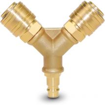 Distributeur d'air Comprimé 2 voies Raccord air comprimé 1/4 Pouce Connecteur d'air Comprimé en laiton Antirouille