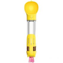 Distributeur de bouteille d'eau portable pour chien, bouteille d'eau de voyage, fontaine d'eau et récipient de nourriture (jaune)
