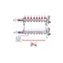 Xiiw - Distributeur de circuit de chauffage 8 circuits de chauffage pour chauffage au sol avec vannes à boisseau sphérique et débitmètre.