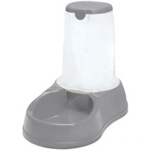 Distributeur de croquettes 3.5 kg, gris en plastique, pour chien ou chat - Stefanplast